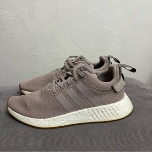 Adidas NMD R2 Running Shoes Sneakers Vapour Gray Tan Brown 2017 Mens Size 8.5